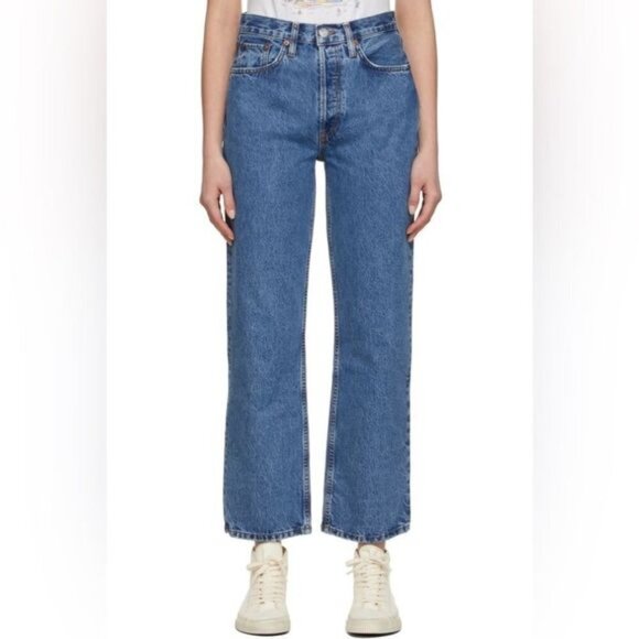 Re/done button fly straight leg jeans 28 nwot 90s jeans